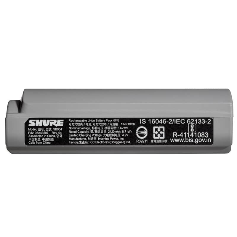 Shure SB904 8.71Wh 3.6V 2420mAh Rechargeable Lithium-Ion Battery image 1