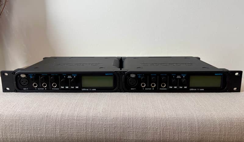 2 x MOTU UltraLite AVB: 18 x 18 USB / AVB audio interface, w/coupler & rack ears image 1