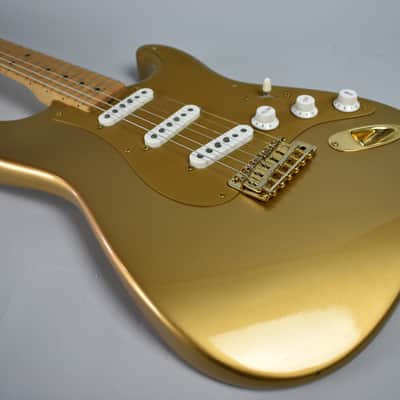 Circa 1989 Fender Stratocaster Custom Shop H.L.E Gold '57 RI #313 Guitar w/OSHC image 8
