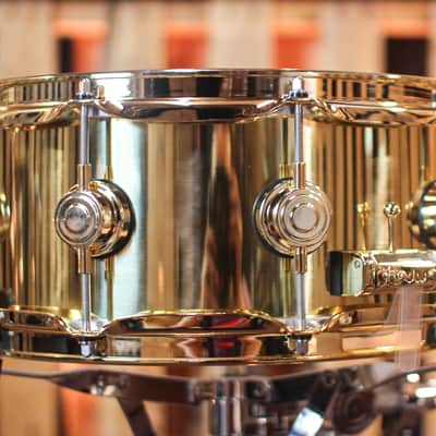 DW 5.5x14 Collector's Bell Brass Snare Drum w/ Gold Hardware image 3