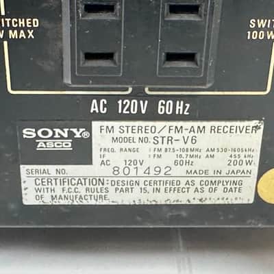 Sony STR-V6 Vintage Stereo Receiver image 11