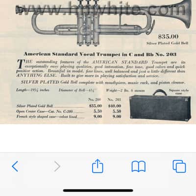 King/American Standard Model 200 Bb and A trumpet (1935) SN 36003 image 15