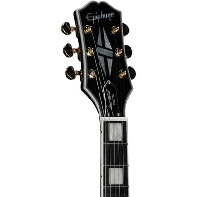 Epiphone Inspired by Gibson Les Paul Custom Electric Guitar, (with Gig Bag), Ebony image 3