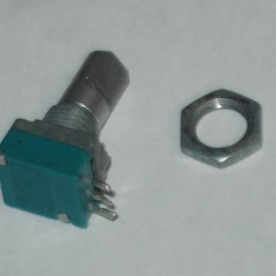 used (is fine / works fine) BOSS / ALPS potentiometer, 50 3A 03 5V, D Shaft, JAPAN, 1990s - 2010s - POT: blue, silver / NUT: gray (NO pedal, NO knob, NO other items) teal, square image 22