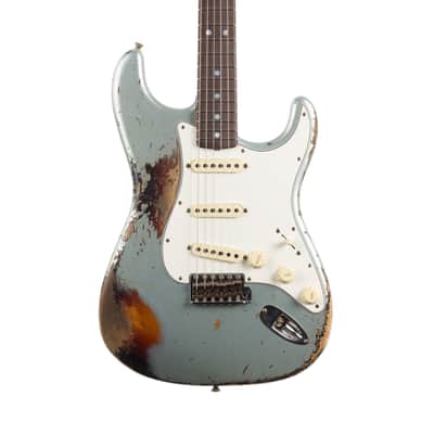 Used Fender Custom Shop 1965 Stratocaster Relic - Firemist Silver on 3-Color Sunburst image 1