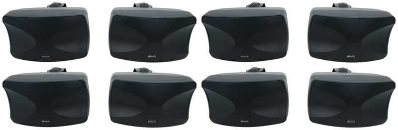 (8) Rockville WET-44 PRO Dual 4" 4-Way Swivel 70V Commercial Speakers in Black image 1