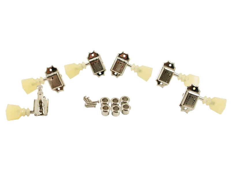 Kluson 3+3 Pearl Double Line Nickel Vintage Tuners Fits Gibson Les Paul, 335,  Flying V KD-3-NPKDR image 1
