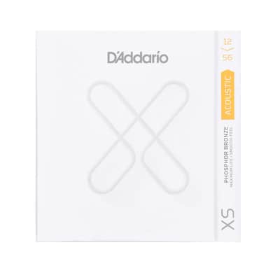 D'Addario XSAPB1256 XS Phosphor Bronze Coated Acoustic Guitar Strings - Light Top / Medium Bottom (12 - 56)
