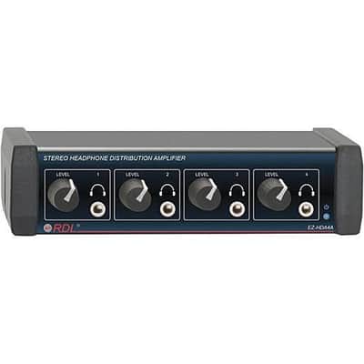 RDL EZ-HDA4AX Stereo Headphone Distribution Amp - 1X4 Front-Panel Outputs image 1