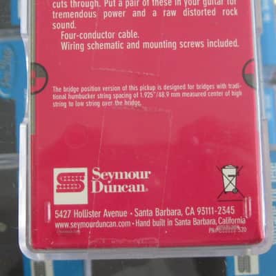 Seymour Duncan Distortion Humbucker Bridge Pickup Nickel SH-6b image 2
