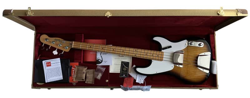 2023 Fender American Vintage II '54 1954 RI Precision P Bass 2-Color Sunburst With Tweed Hard Case & Case Candy AVRI Reissue image 1