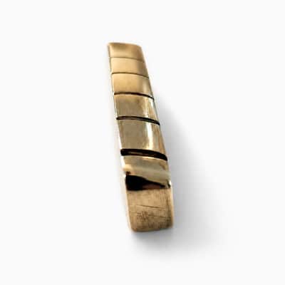 Vintage Left-Handed Hand-Fitted Brass Guitar Nut - Polished Brass image 5