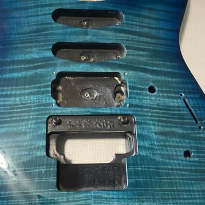 2000's Made in Japan Jackson DK2 Dinky Blue Flame Guitar Body Floyd Ready image 4