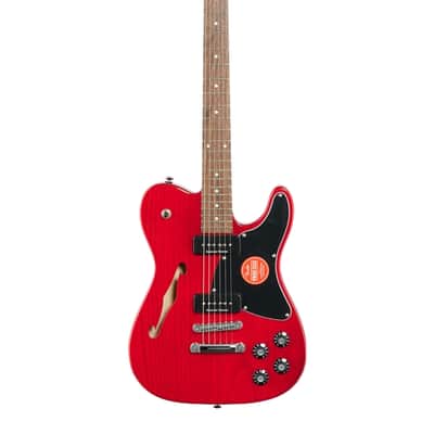 Fender Jim Adkins JA90 Tele Thinline Guitar Laurel Neck Crimson Transparent image 2