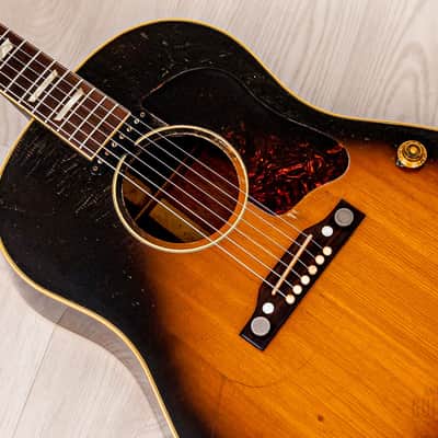 1955 Gibson J-160E Vintage Acoustic Electric Guitar Solid Top/Back w/ P-90 & Case image 9