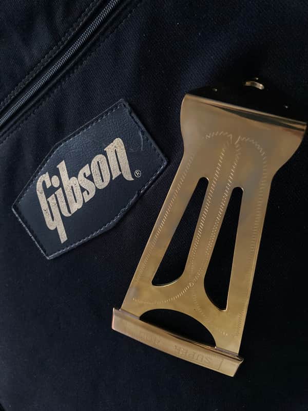 NOS-GIBSON Super 400 “Short” Tailpiece Early 1980’s - Solid Bras Engraved Polished image 1