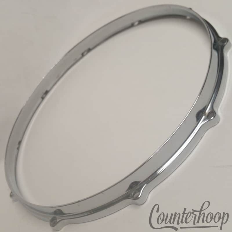 *Gretsch 14" Die-Cast Snare Drum Rim 10-Lug Batter Hoop Vintage 70s Chrome USA* image 1