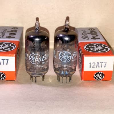 GE 12AT7 ECC81 Tubes, Matched Pair, Tested, NOS/NIB, 1961 and 1962 Date Codes image 1