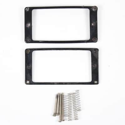1973 Vintage Gibson L6/Les Paul/SG Black Mounting Neck/Bridge Pickup Ring Set USA 1970s Early Norlin Era image 1