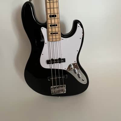 Austin AJB300BK Bass Electric Guitar 4 String Righthand Double Cut-A-Way AJB300BK Vintage Bass Black Solid Body image 6