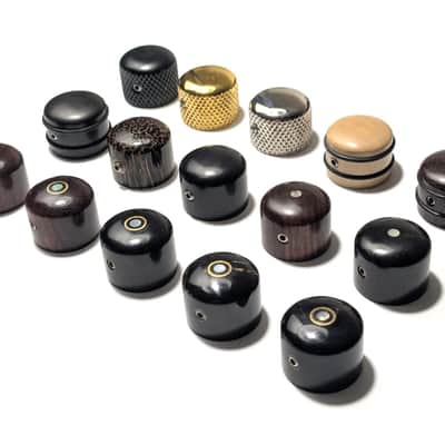 15pc Guitar Knob Kit Tigerwood Water Buffalo Ebony Boxwood Rosewood Metal Unused image 7