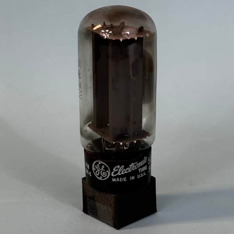 1966 General Electric 5U4GB Vintage GE Gray Plate Side Getter Rectifier Tube T404 image 1