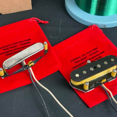 General Vintage Tone Mid 60's  Handwound NOS wire  Pickup set for Telecaster®️ Corona whire NY - Aged image 1