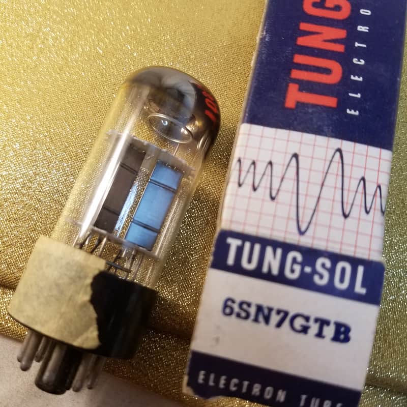Tung-Sol 4% tight Matched Pair (2) 6SN7GTB tNOS AT1000 TESTED Vacuum Tubes T7 tall glass dual triode 1956-1961 image 1
