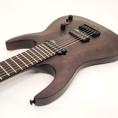 AGILE 30 Inch Scale 7 String Baritone Electric Guitar SEPTOR ELITE 730 EB CP CHARCOAL image 6