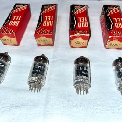 Matched Quad Rad-Tel 7025 / 12AX7 Tubes NEW NIB 1961 image 3