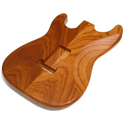Amuic Strat Electric Guitar Body Vintage, 2Pcs SSS Roasted Swamp Ash Wood Body for ST Electric Guitar (Brown) image 6