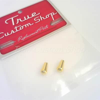True Custom Shop® Gold Metal Metric Switch Tips for Gibson Epiphone Guitars 2pk image 2