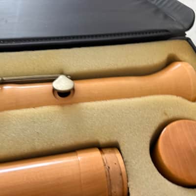 Vintage Moeck Tuju Bass Recorder in Natural Maple w/ Brass Rings image 8