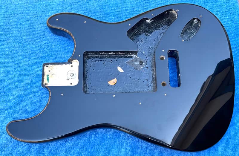 1990s American Standard / Strat Plus Stratocaster guitar body, classic black finish