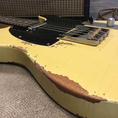 USA Relic Tele Style Electric Guitar Road Worn Yellow Nitro by Nate's Relic Guitars image 6