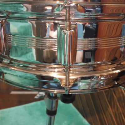 Rogers "Big R" Dyna-Sonic 5x14" Brass Snare Drum 1975 - 1984 - Chrome image 4