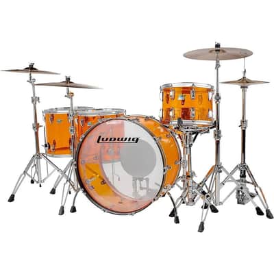 Ludwig Vistalite Amber ZEPP Set 4-piece Shell Pack 14/16/18/26 image 2