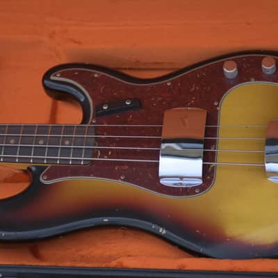 Fender Custom Shop '64 Precision Bass, Relic - Bleached 3-color Sunburst image 14