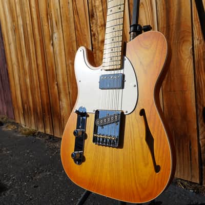 G&L USA ASAT Classic Bluesboy Semi-Hollow - Honeyburst Satin Frost - Left Handed 6-String Electric Guitar w/ Black Tolex Case(2022) image 3