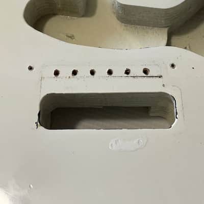 1980's Korean Kramer ZX30 White Stratocaster Plywood Guitar Body 2 Post Tremolo image 7
