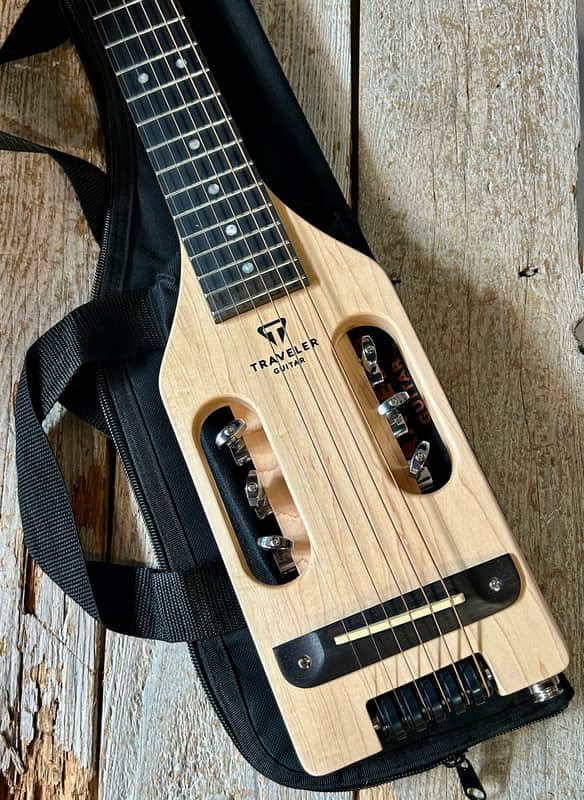 Left Handed Traveler Guitars UltraLight Acoustic w/ Gig Bag and Traveler Guitar Acoustic Headphone Amp - MAPLE - LEFTY - ULL1510 image 1