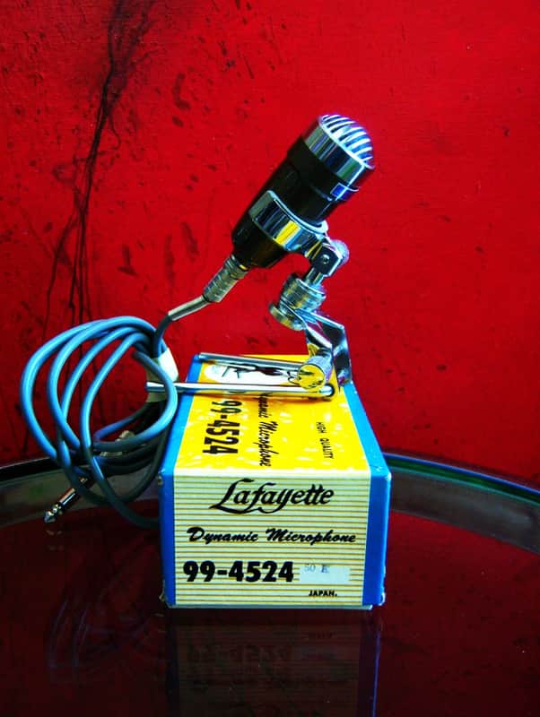 Vintage 1960's Lafayette 99-4524 dynamic harp microphone High Z harp mic w accessories Calrad Aiwa Olson Shield # 1 image 1