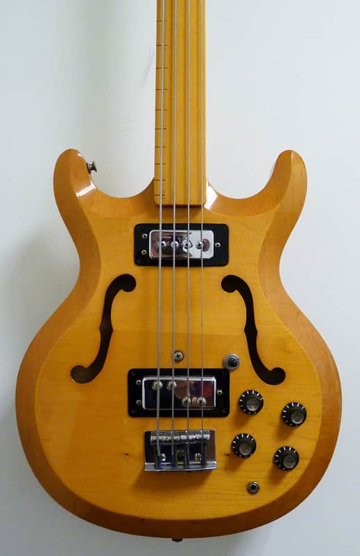 Hohner / Bartell Black Widow Fretless Bass Late '60s Natural image 1