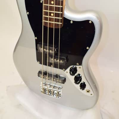 2017 Squier Vintage Modified Jaguar Bass Special SS - Short-Scale, Silver image 3