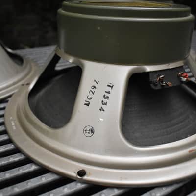 Quad of original Pre Rola Celestion Greenbacks from 1970 G12H T1534 Pulsonic cone 102-014 55hz Alumi image 9