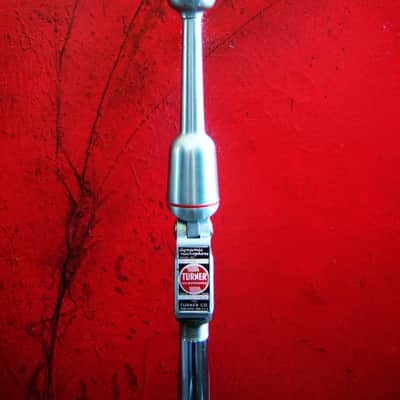 Vintage 1950's Turner 95D / 95 dynamic microphone Satin Chrome High Z harp mic w Switchcraft XLR cable adapter Shure Ampex image 6