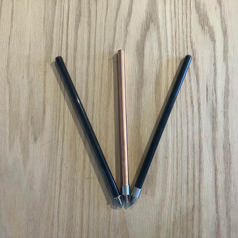 New Horizons  Double Bass End Pins (THREE) - Carbon Fiber / Copper Bild 1
