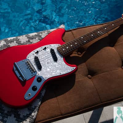 2010 Fender MG69/MH - '69 Mustang Reissue - Candy Apple Red w Matching Headstock - Pro Set Up w Perfect Frets/Action/Intonation! image 9
