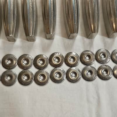 Vintage 1935-48 Slingerland Radio King Bass Drum Streamline Lug Set (20) Nickel NOB 3" Chicago USA image 5
