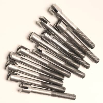 Set of 10 Nickel Plated Slotted Head Tension (Tuning) Rods, Rare, w/Washers  / Circa 1920s - 1930s image 1